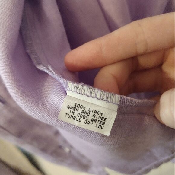 Rose Women's Size M or S Lavendar Purple Linen Skirt, Tank, And Button up Set - Picture 8 of 11